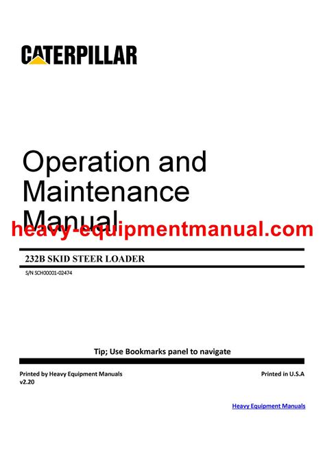 caterpillar skid steer 232b free operation manual|cat 232b for sale.